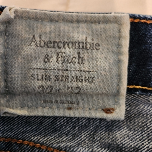 Abercrombie & Fitch Men's Slim Straight Blue Denim Jeans 32 ×32 Button Front EUC - Picture 5 of 8
